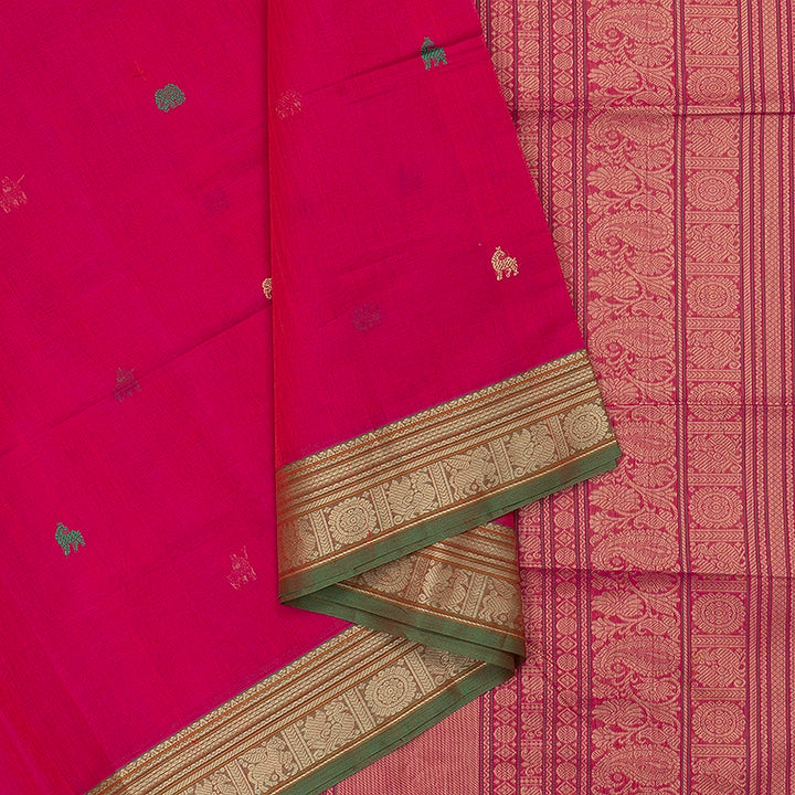 Hayagrivas Pink Handloom Kanchi Cotton Saree SSCBF132H29-5