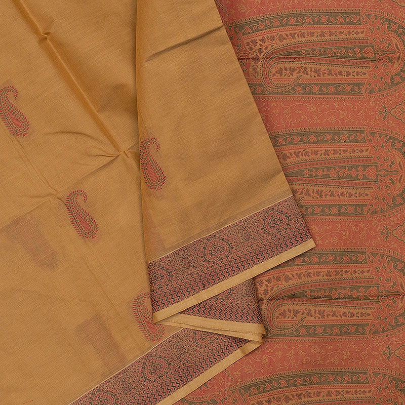 Hayagrivas Khaki Brown Handloom Kanchi Cotton Saree SSCBF132H3-2