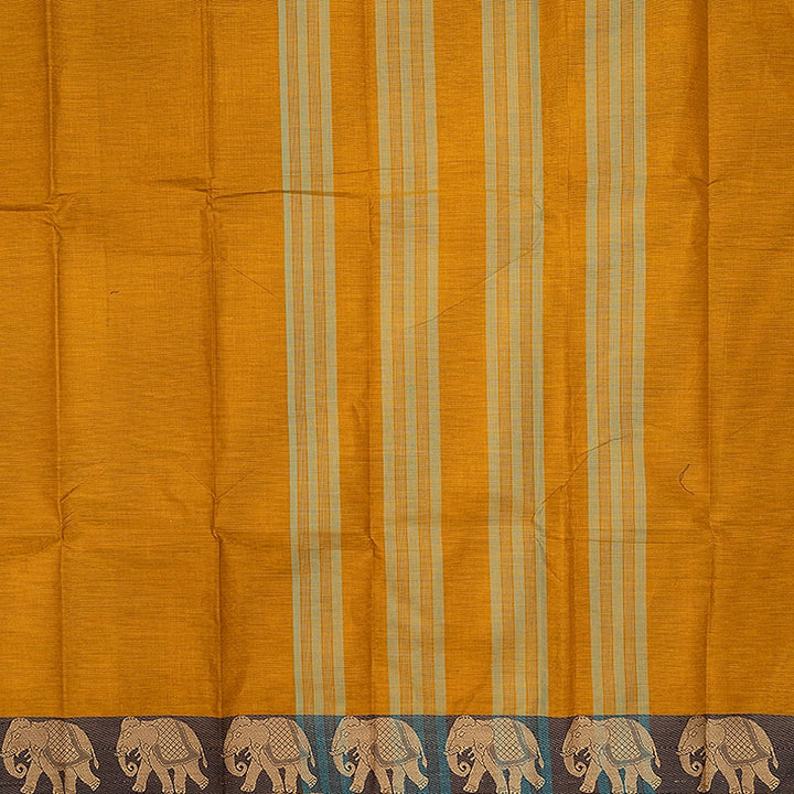 Hayagrivas Mustard Yellow Handloom Chettinad Cotton Saree SSCBF134H1-28