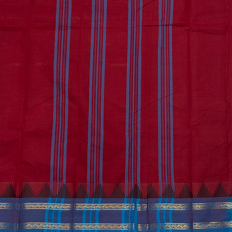 Hayagrivas Maroon Handloom Chettinad Cotton Saree SSCBF134H1-29