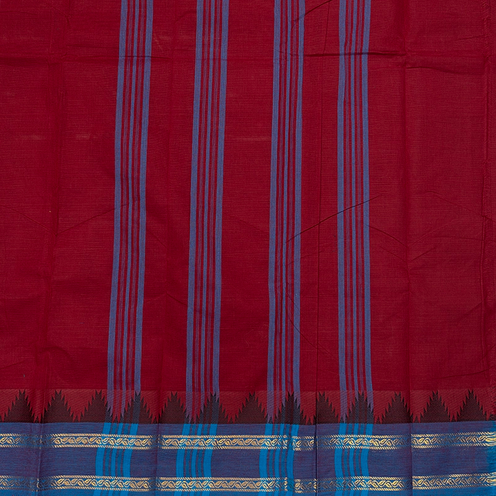 Hayagrivas Maroon Handloom Chettinad Cotton Saree SSCBF134H1-29