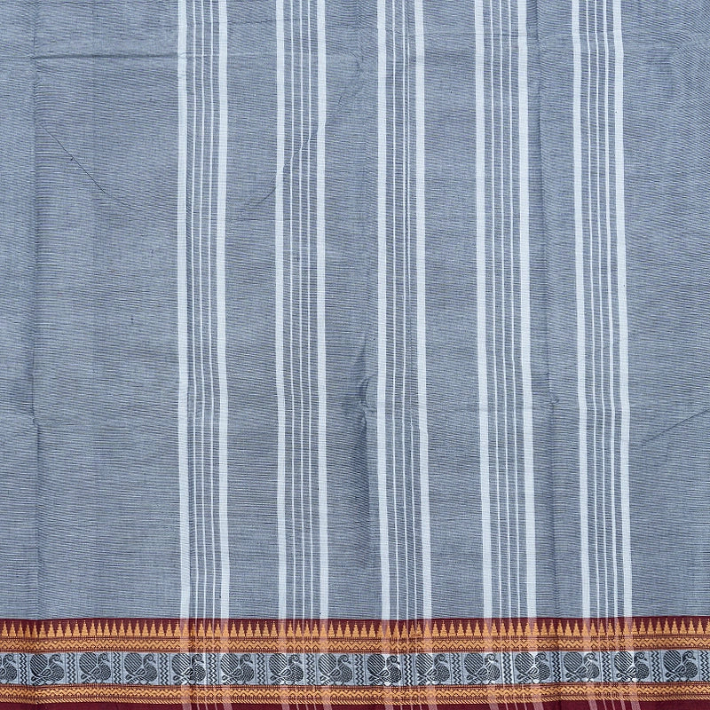 Hayagrivas Grey Handloom Chettinad Cotton Saree SSCBF134H1-4