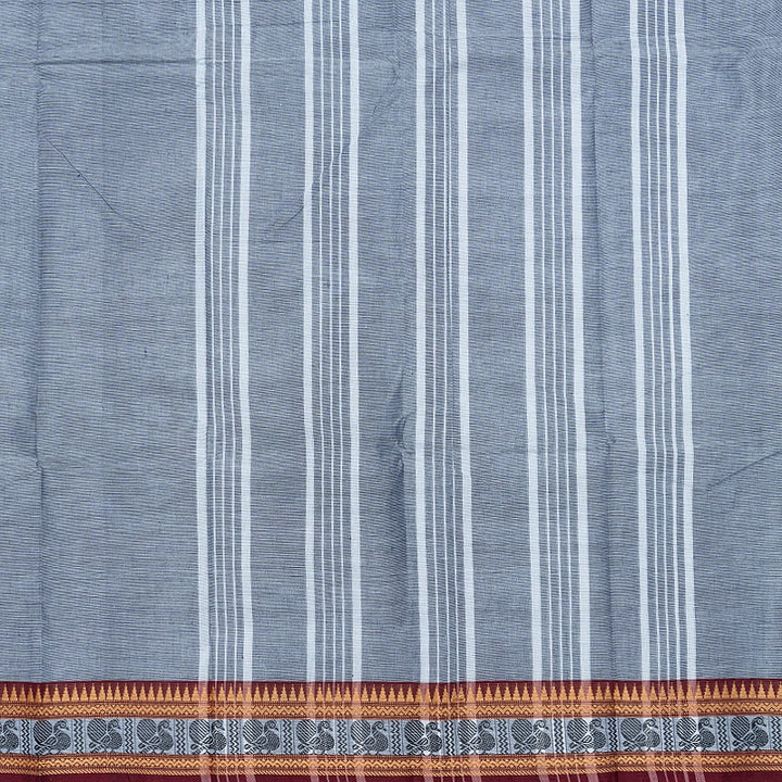 Hayagrivas Grey Handloom Chettinad Cotton Saree SSCBF134H1-4