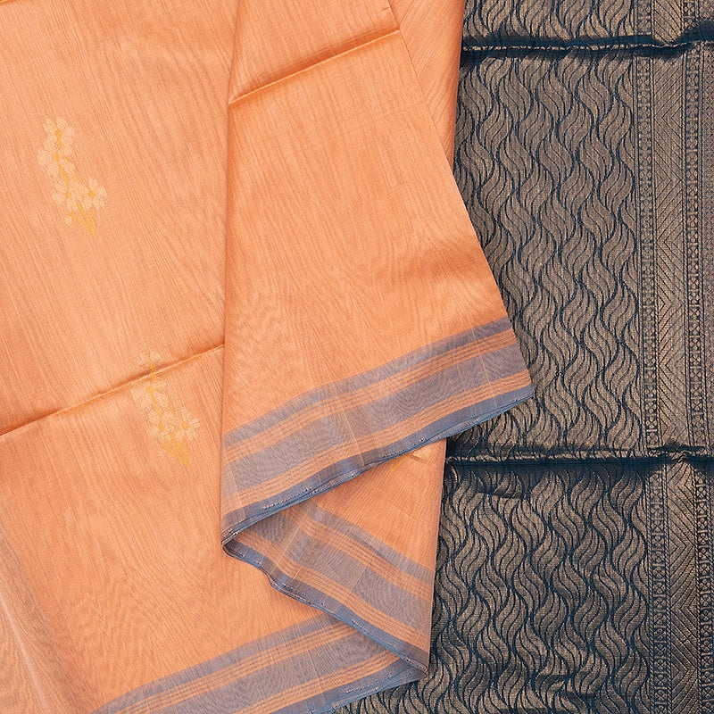 Hayagrivas Peach Orange Kora Silk Cotton Saree SSCBF156H2-47