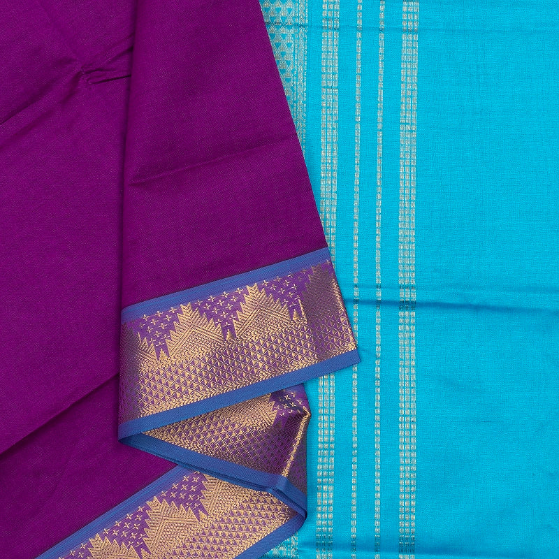 Hayagrivas Vadamalli Purple Semi Silk Cotton Saree SSCBF164I1-2