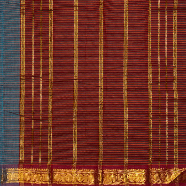 Hayagrivas Multicolour Stripes Handloom Chettinad Cotton Saree SSCBF167I1-7