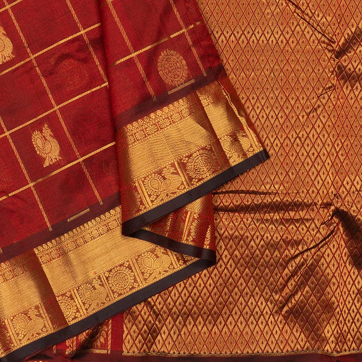 Hayagrivas Araku Maroon Pure Ten Yards Silk Cotton Saree SSCBF174I6-6