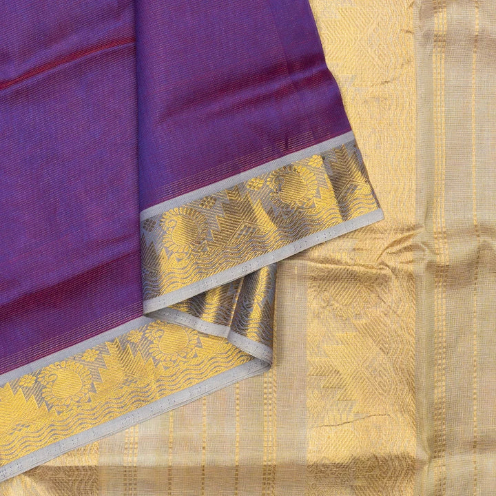 Hayagrivas Purple Pure Ten Yards Silk Cotton Saree SSCBF174I8-1