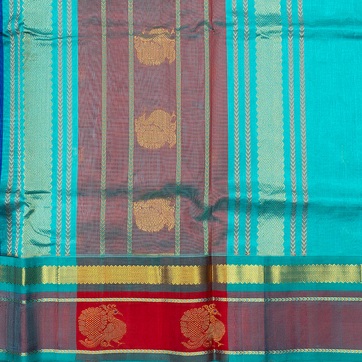 Hayagrivas MS Blue Pure Silk Cotton Saree SSCBF176I1-1