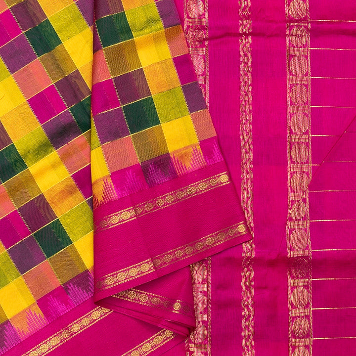 Hayagrivas Multicolour Checks Pure Silk Cotton Saree SSCBF176I3-2