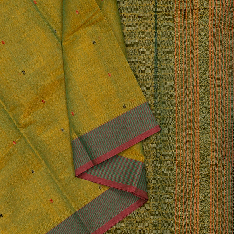 Hayagrivas Sampanga Green Handloom Kanchi Cotton Saree SSCBF177I1-3