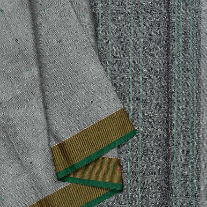 Hayagrivas Grey Handloom Kanchi Cotton Saree SSCBF177I1-4