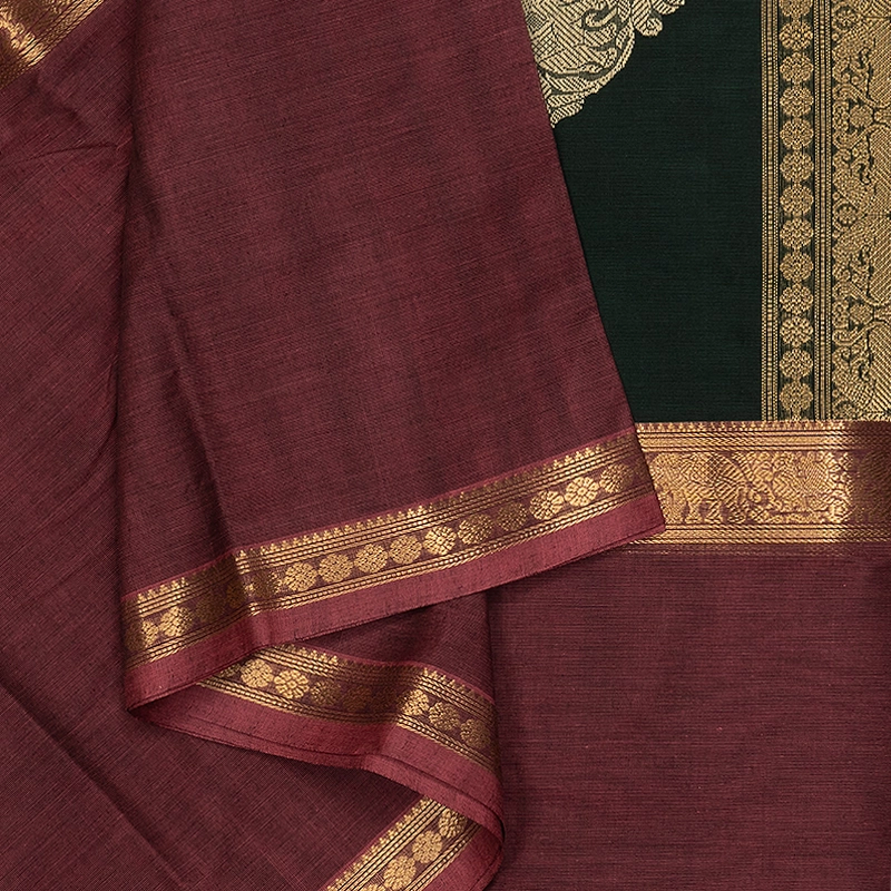 Hayagrivas Karum Pachai Handloom Kanchi Cotton Saree SSCBF177I12-5
