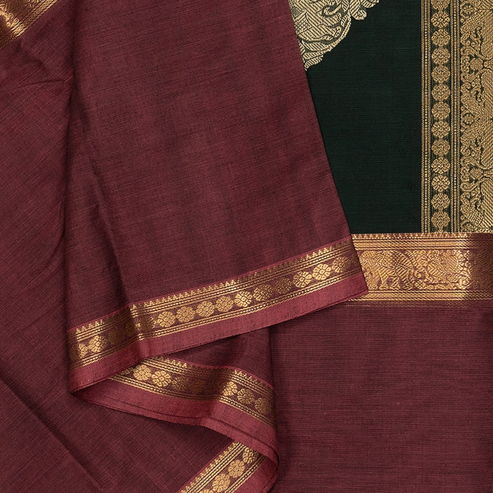 Hayagrivas Karum Pachai Handloom Kanchi Cotton Saree SSCBF177I12-5