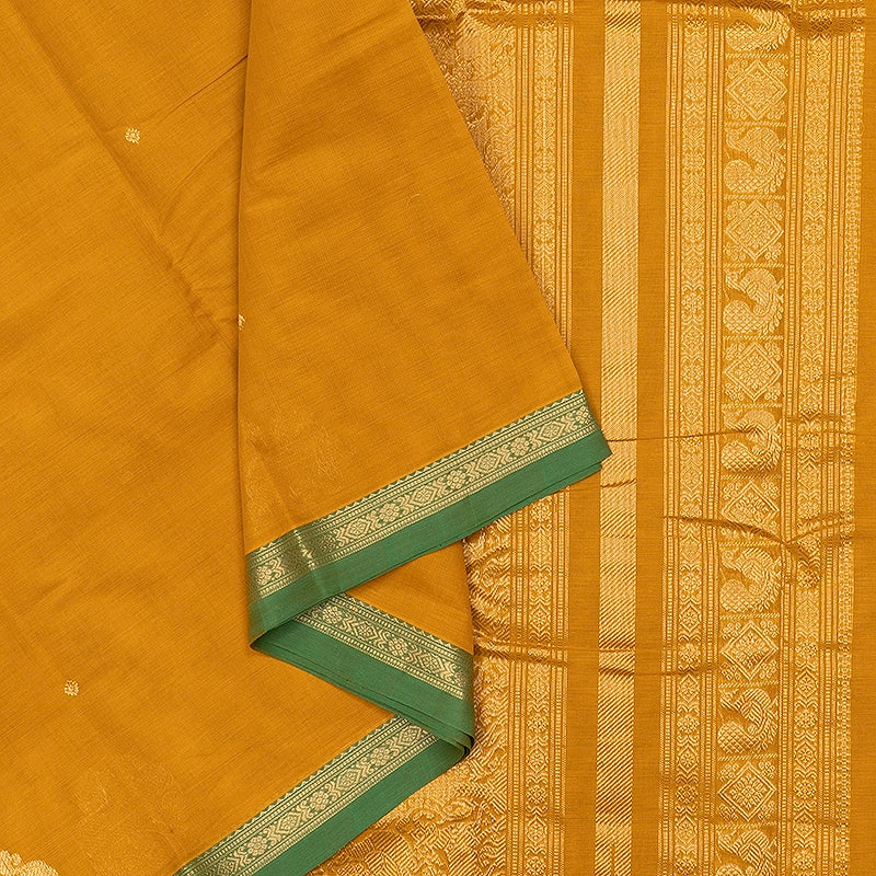 Hayagrivas Turmeric Yellow Handloom Kanchi Cotton Saree SSCBF177I6-1