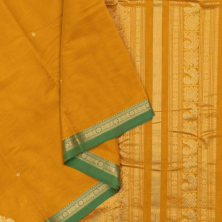 Hayagrivas Turmeric Yellow Handloom Kanchi Cotton Saree SSCBF177I6-1