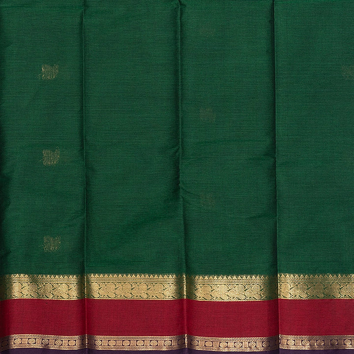 Hayagrivas Bottle Green Handloom Kanchi Cotton Saree SSCBF177I7-4