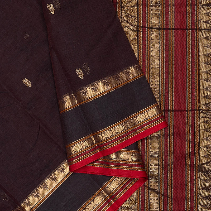 Hayagrivas Deep Nagapazham Handloom Kanchi Cotton Saree SSCBF177I7-5