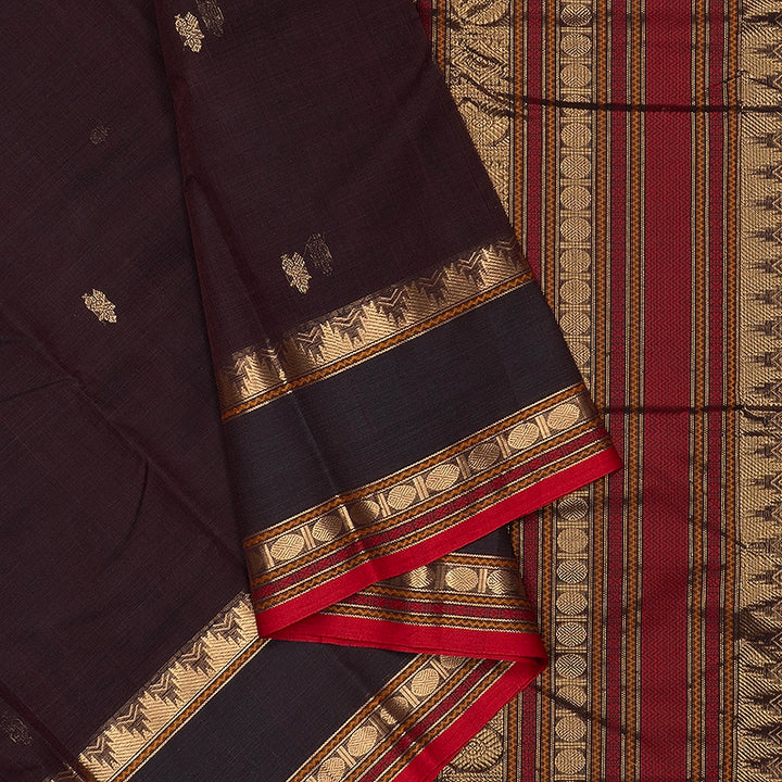 Hayagrivas Deep Nagapazham Handloom Kanchi Cotton Saree SSCBF177I7-5