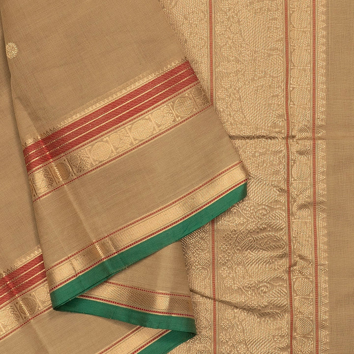 Hayagrivas Beige Handloom Kanchi Cotton Saree SSCBF177I8-1