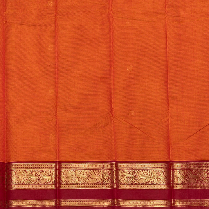 Hayagrivas Sunset Orange Handloom Kanchi Cotton Saree SSCBF177I8-16