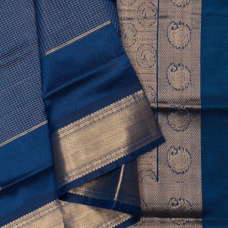 Hayagrivas Midnight Blue Kanchi Silk Cotton Saree SSCBF178I3-6