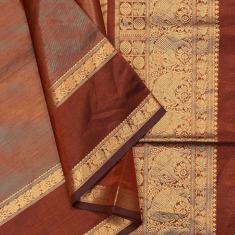Hayagrivas Copper Brown Kanchi Silk Cotton Saree SSCBF179I13-2