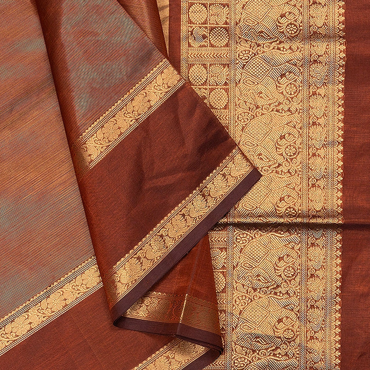 Hayagrivas Copper Brown Kanchi Silk Cotton Saree SSCBF179I13-2