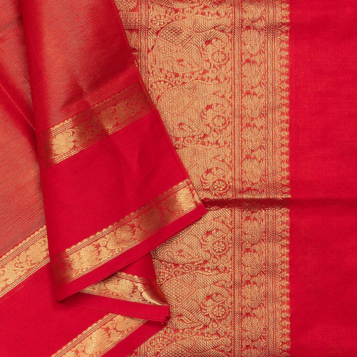Hayagrivas Tomato Red Kanchi Silk Cotton Saree SSCBF179I13-8