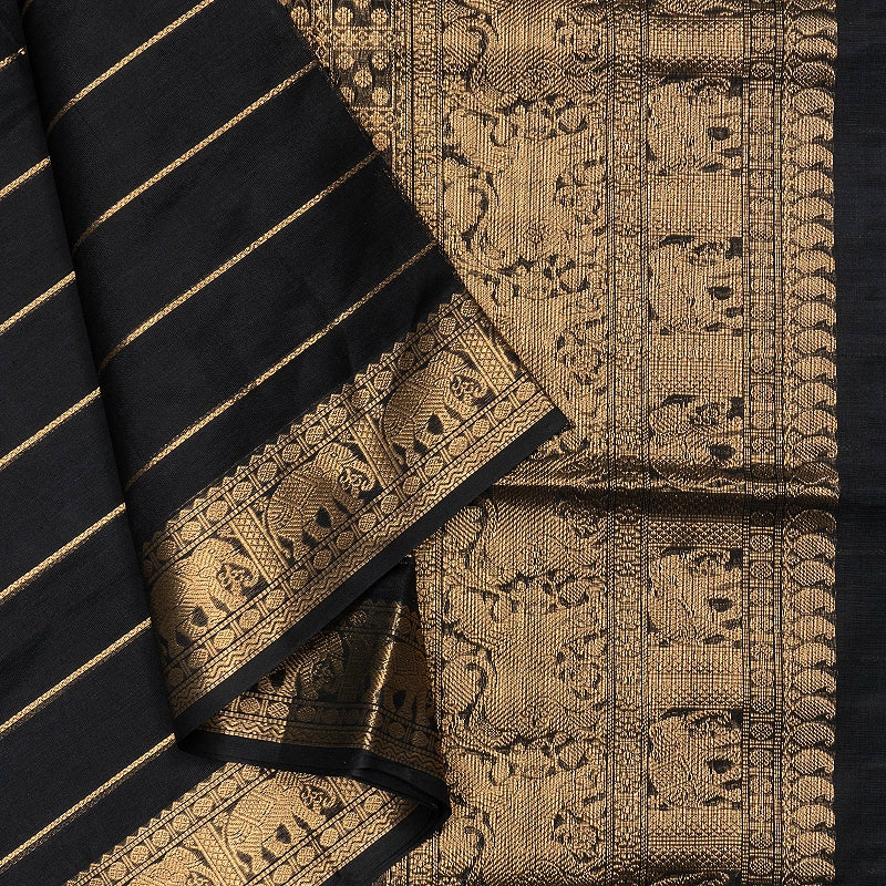 Hayagrivas Black Kanchi Silk Cotton Saree SSCBF179I5-2