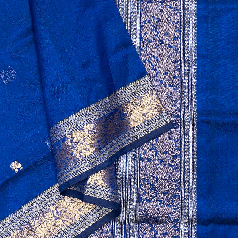 Hayagrivas MS Blue Kanchi Silk Cotton Saree SSCBF179I5-22