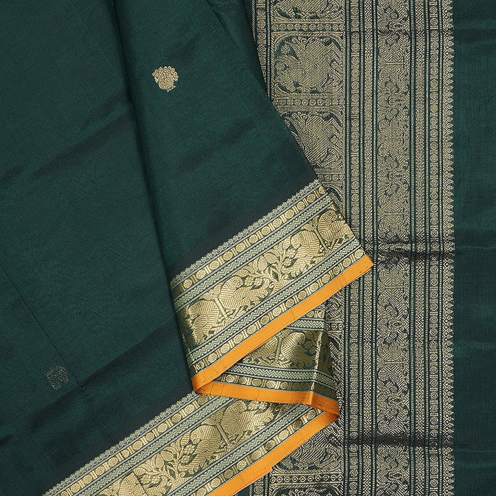 Hayagrivas Bottle Green Kanchi Silk Cotton Saree SSCBF179I5-39