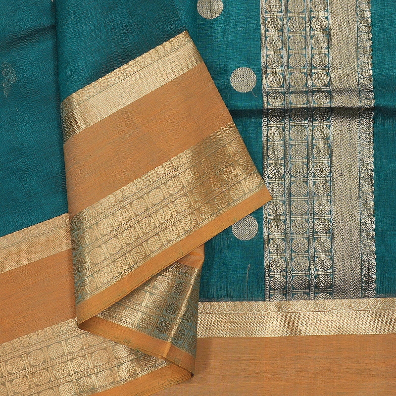Hayagrivas Peacock Green Kanchi Silk Cotton Saree SSCBF179I9-31