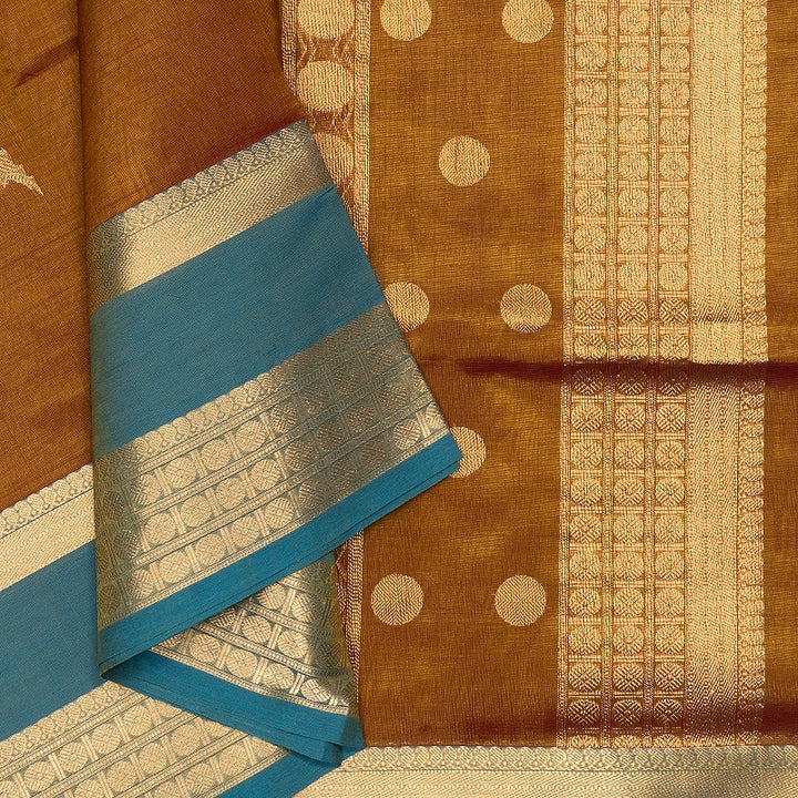 Hayagrivas Gold &amp; Maroon (Shot Colour) Kanchi Silk Cotton Saree SSCBF179I9-37