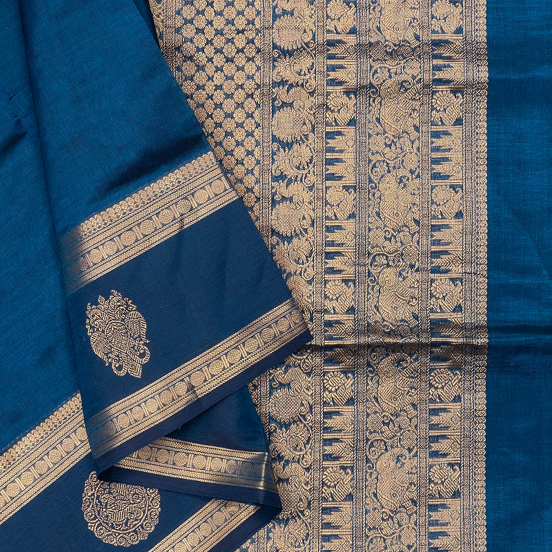 Hayagrivas Rama Blue Kanchi Silk Cotton Saree SSCBF179I9-38