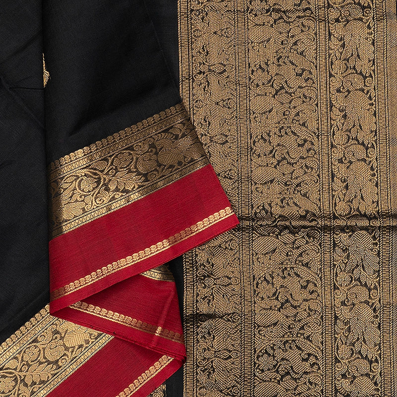 Hayagrivas Black Kanchi Silk Cotton Saree SSCBF179I9-7