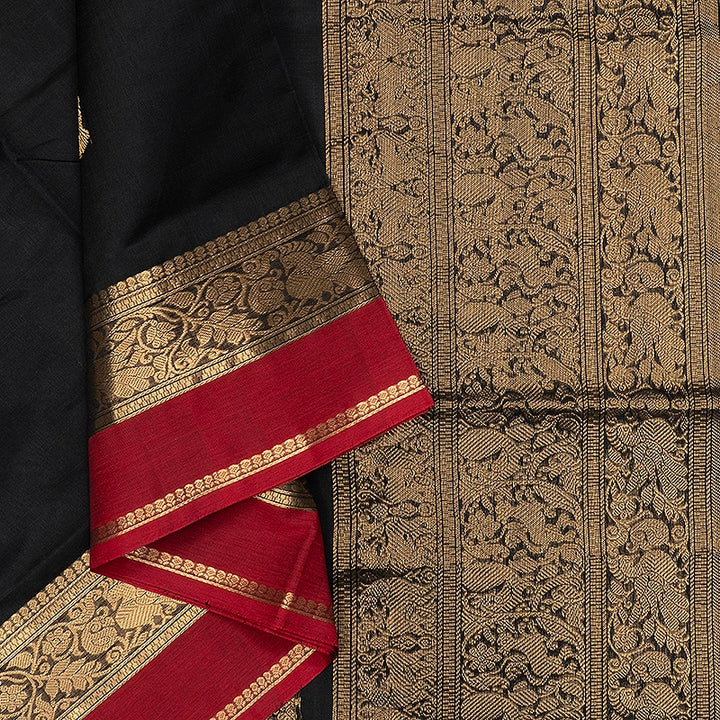 Hayagrivas Black Kanchi Silk Cotton Saree SSCBF179I9-7