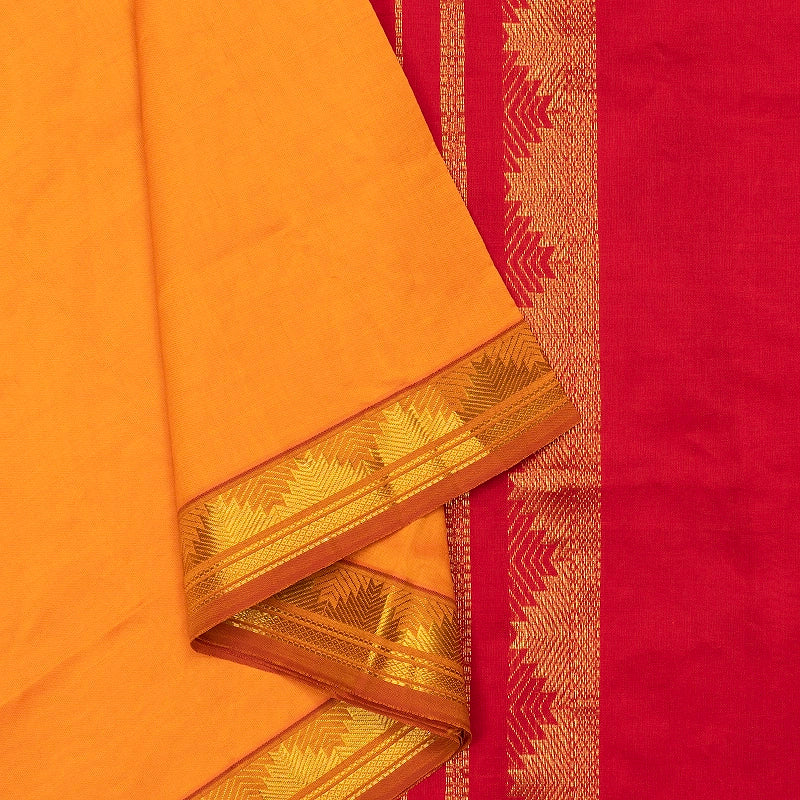 Hayagrivas Mango Orange Semi Silk Cotton Saree SSCBF180I1-7