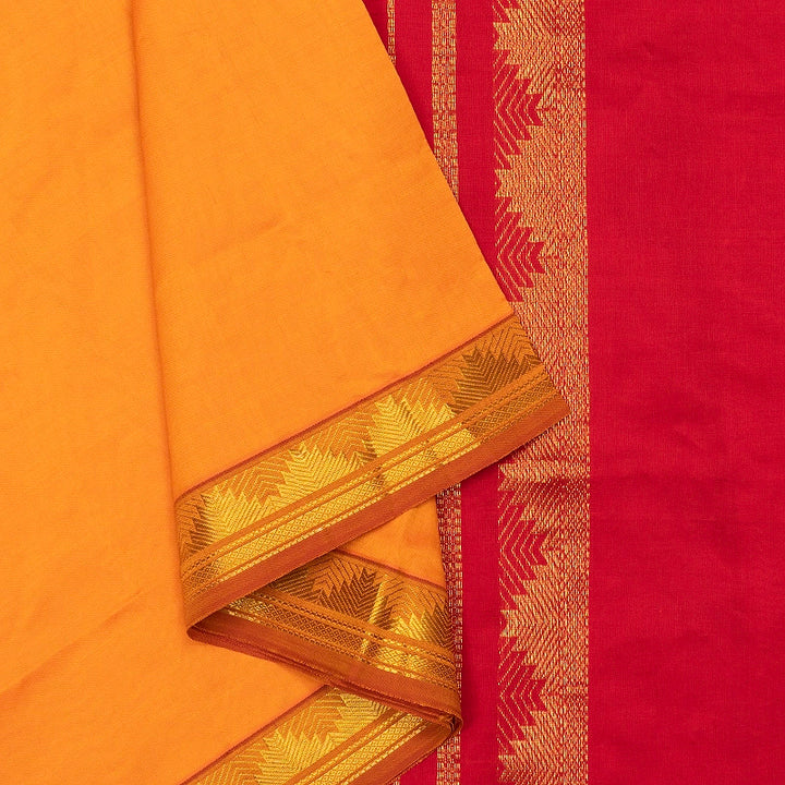 Hayagrivas Mango Orange Semi Silk Cotton Saree SSCBF180I1-7