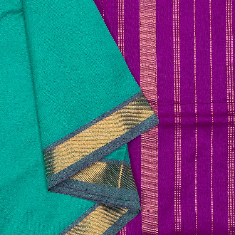 Hayagrivas Sea Green Semi Silk Cotton Saree SSCBF180I1-9