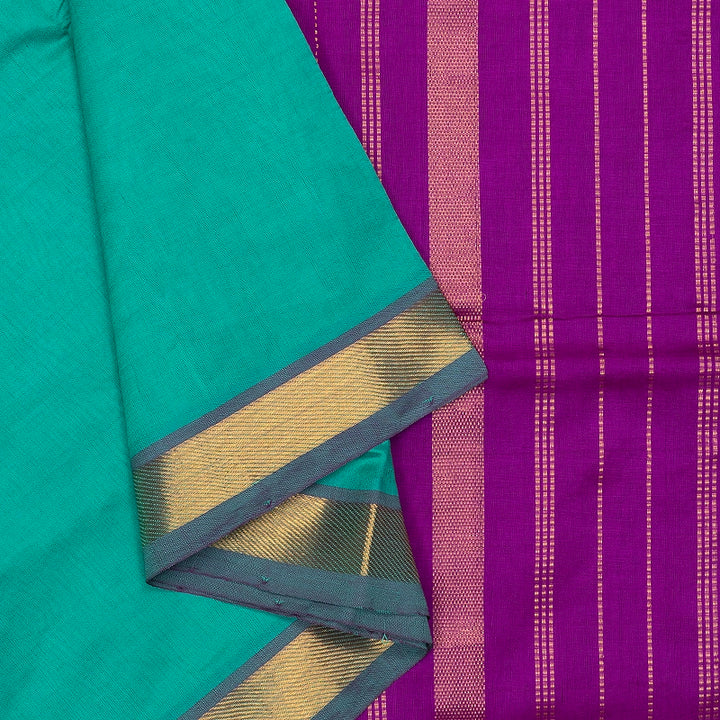 Hayagrivas Sea Green Semi Silk Cotton Saree SSCBF180I1-9