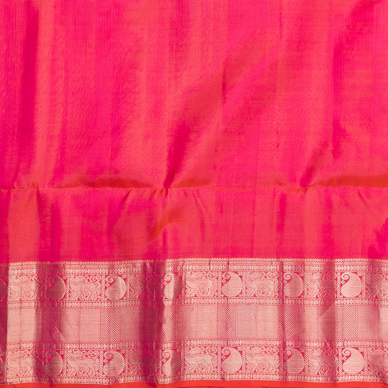 Hayagrivas Orangish-Pink Handloom Soft Silk Saree SSKBF149H10-3