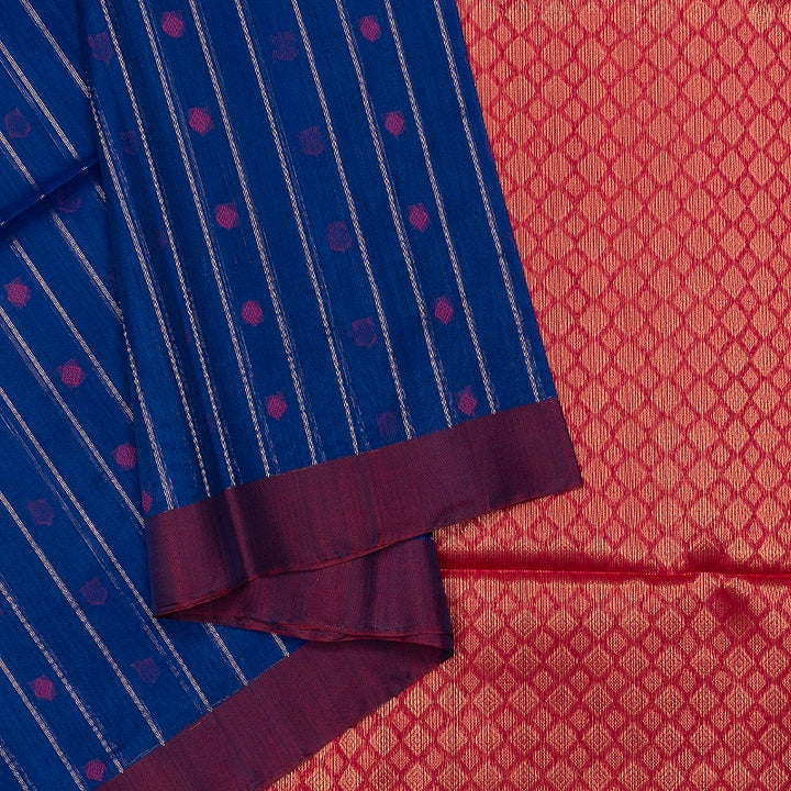 Hayagrivas Royal Blue Kora Silk Cotton Saree SSCBF156H3-3