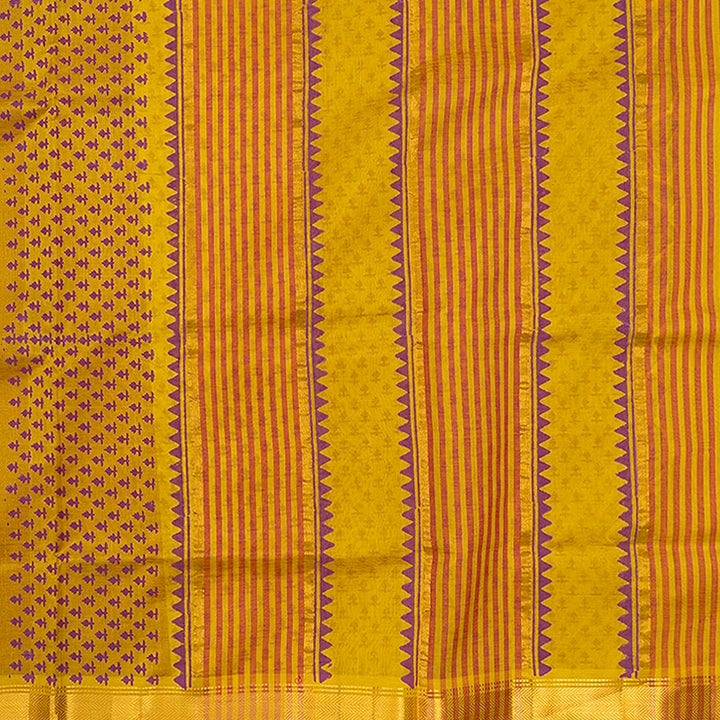 Hayagrivas Vadamalli Purple Pure Printed Silk Cotton Saree HBF195E1-1