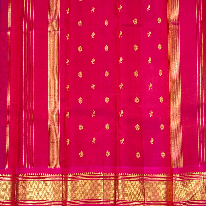 Hayagrivas Wine Maroon Pure One-sided Border Kanjivaram Silk Saree KBF703G1-21