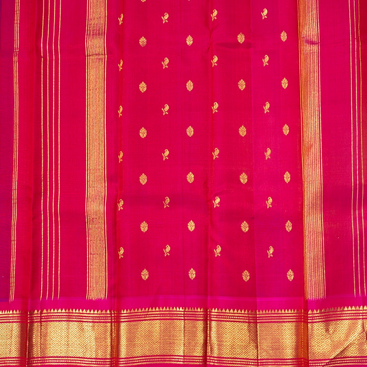 Hayagrivas Wine Maroon Pure One-sided Border Kanjivaram Silk Saree KBF703G1-21