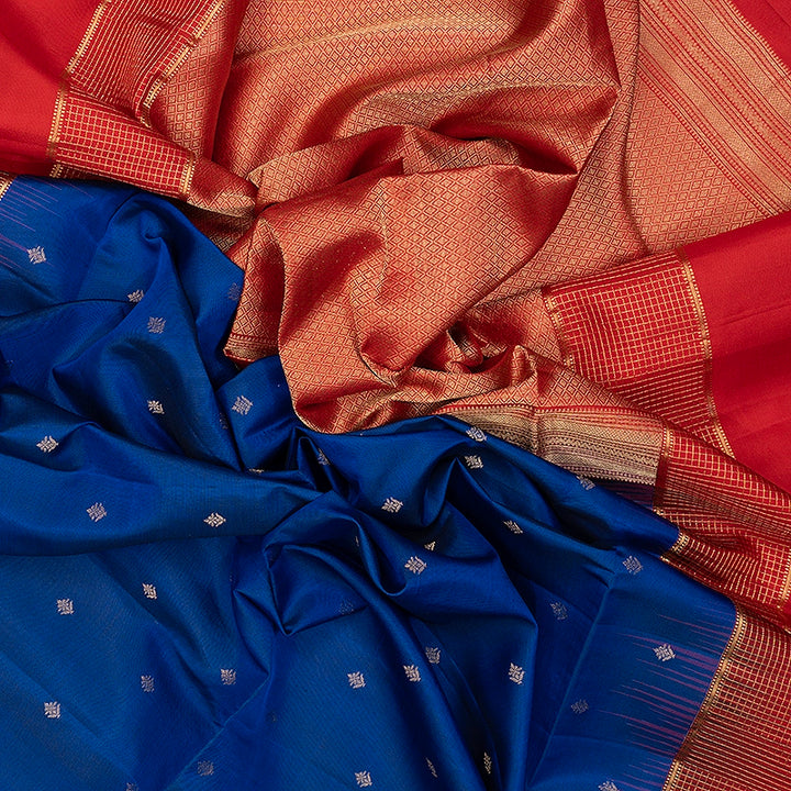 Hayagrivas Royal Blue Handloom Soft Silk Saree KBF705G1-5