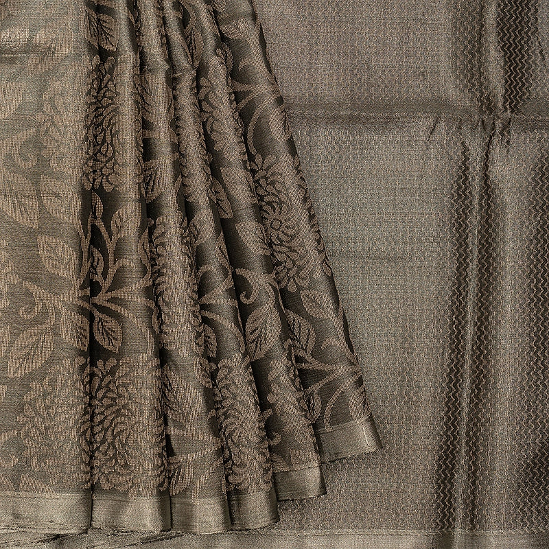 Hayagrivas Metallic Grey Tissue Soft Silk Saree KBE2154A1-18