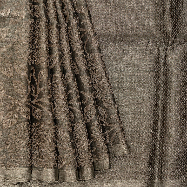 Hayagrivas Metallic Grey Tissue Soft Silk Saree KBE2154A1-18