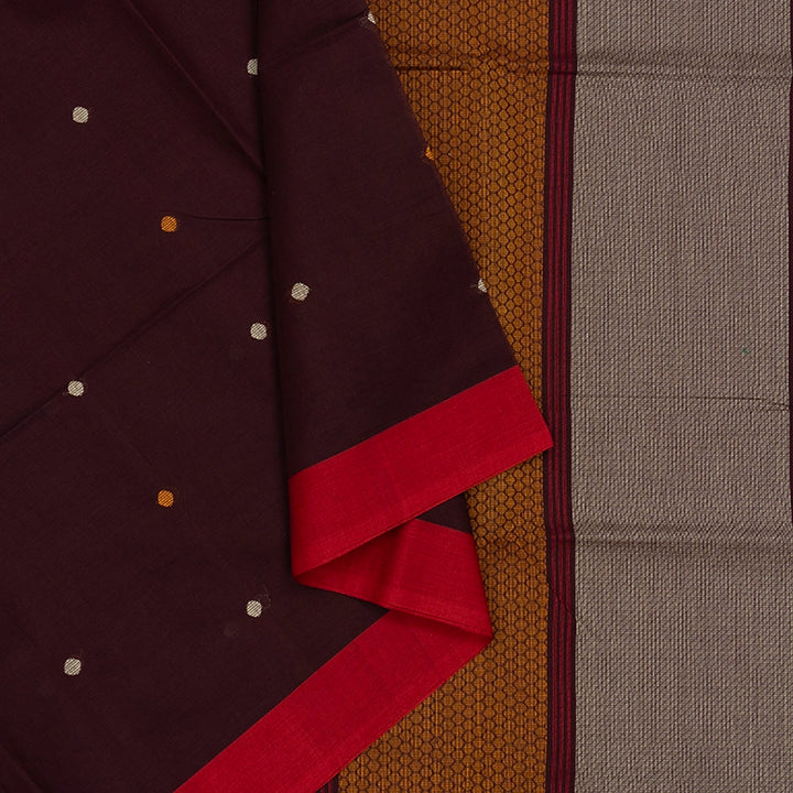 Hayagrivas Burgundy Handloom Kanchi Cotton Saree KSBE90A8-2